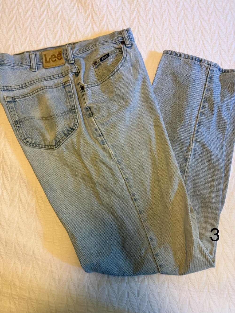 Vintage Lee Men's Light Wash Straight Jeans